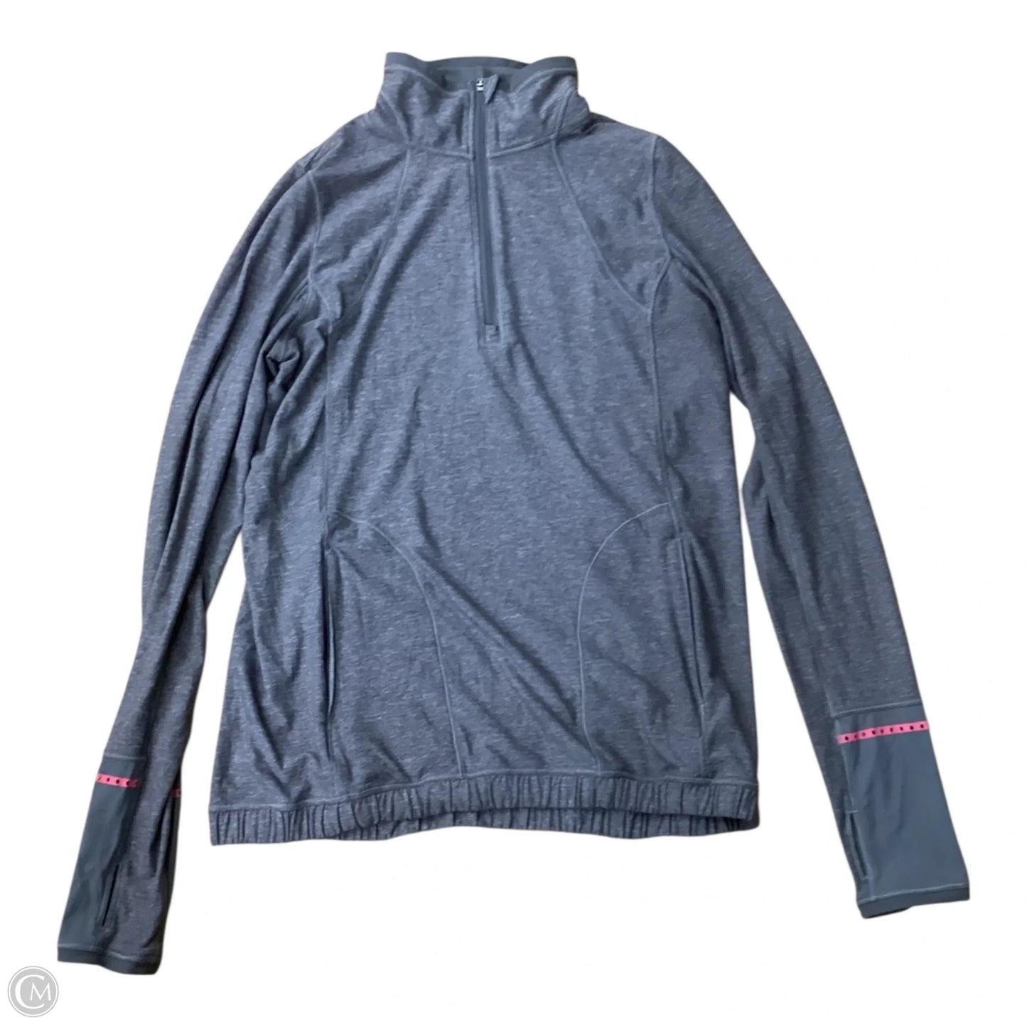 Athletic Top Long Sleeve Collar By Lululemon In Grey, Size: M