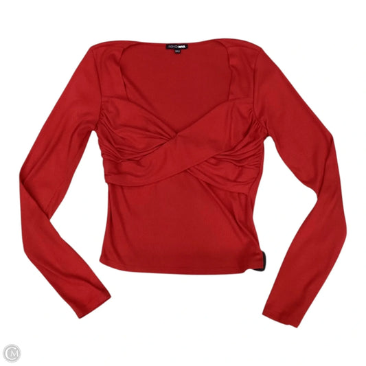 Top Long Sleeve By Fashion Nova In Red, Size: L