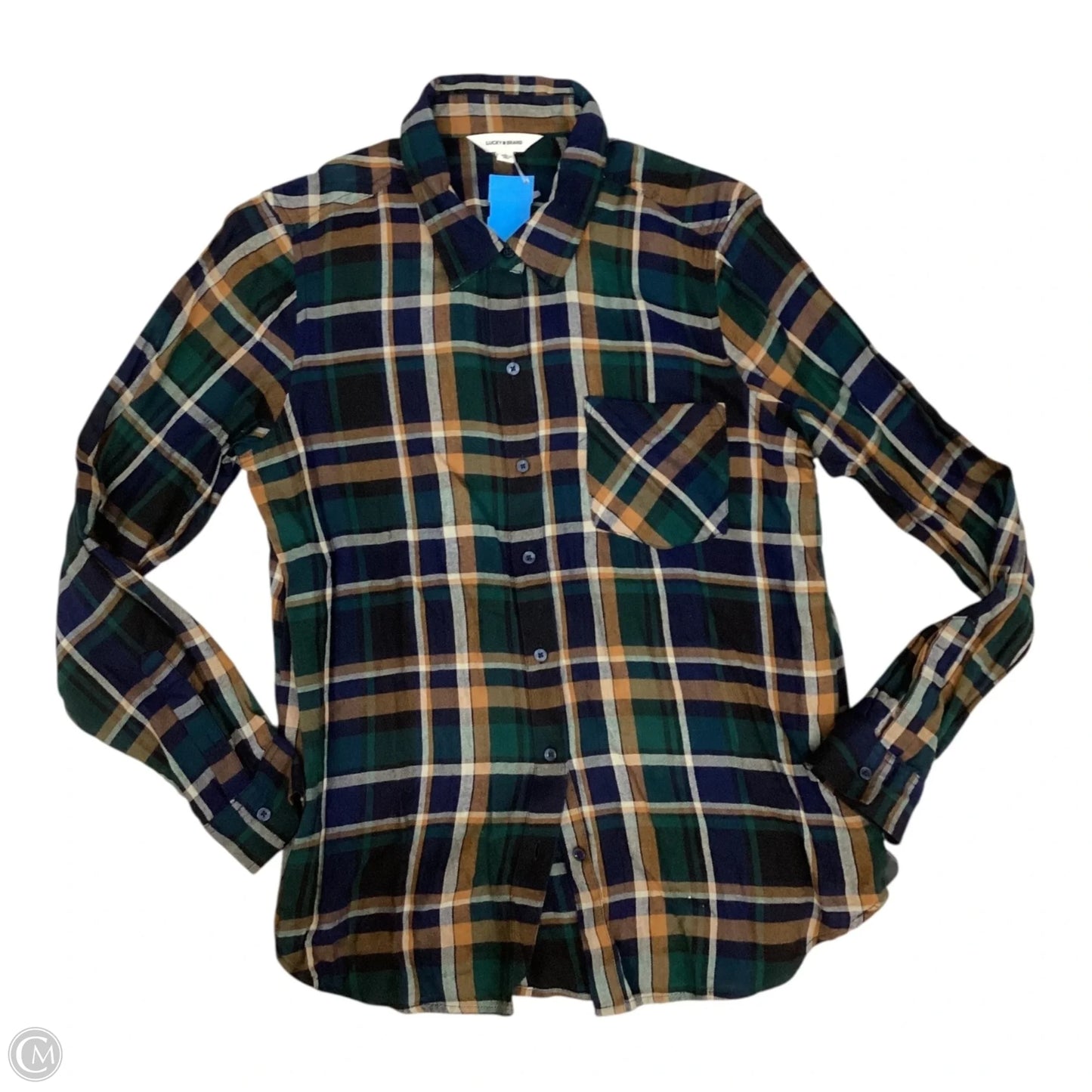 Top Long Sleeve By Lucky Brand In Blue & Green, Size: S