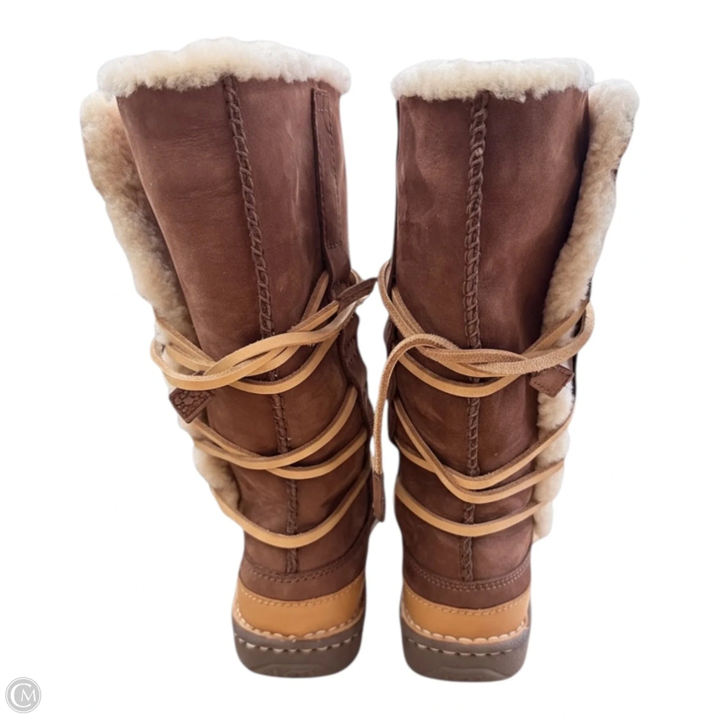 Boots Designer By Ugg In Brown, Size: 8