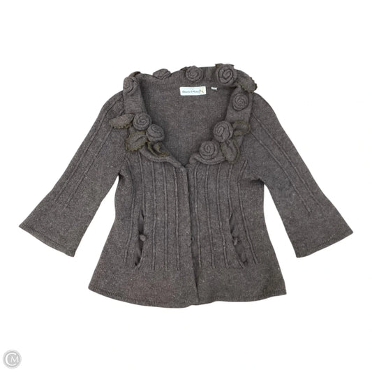 Sweater Cardigan By Clothes Mentor In Green & Grey, Size: M