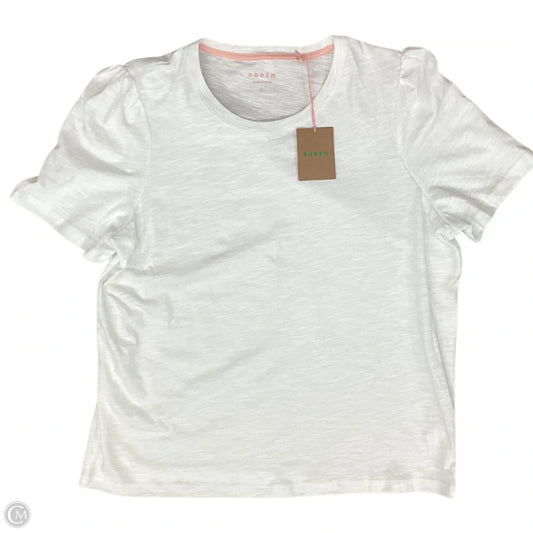 Top Short Sleeve By Boden In White, Size: L