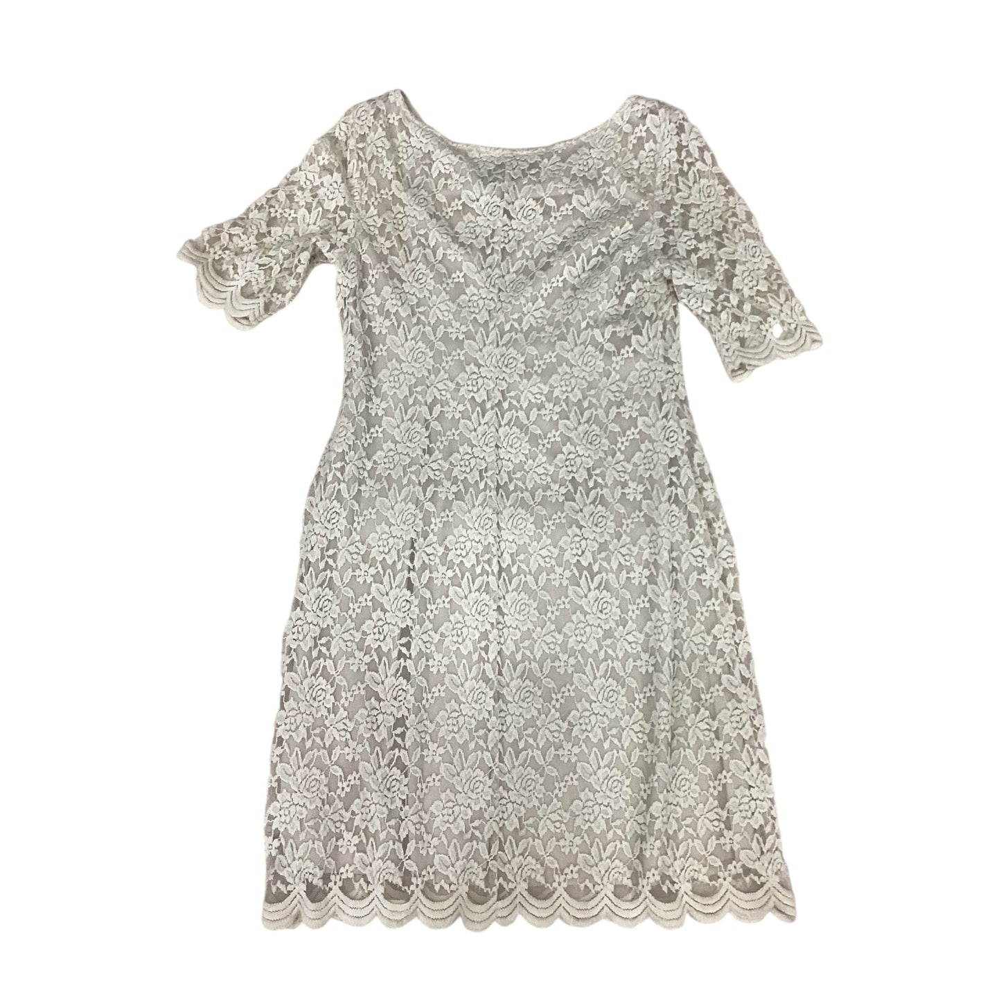 Dress Casual Midi By Connected Apparel In Cream, Size: M