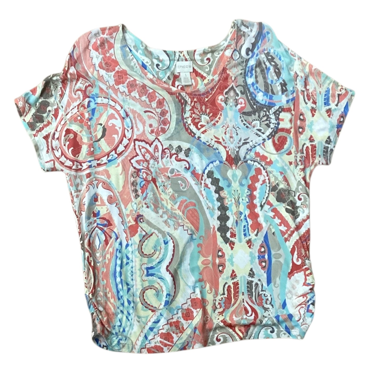 Top Short Sleeve By Chicos In Multi-colored, Size: 1