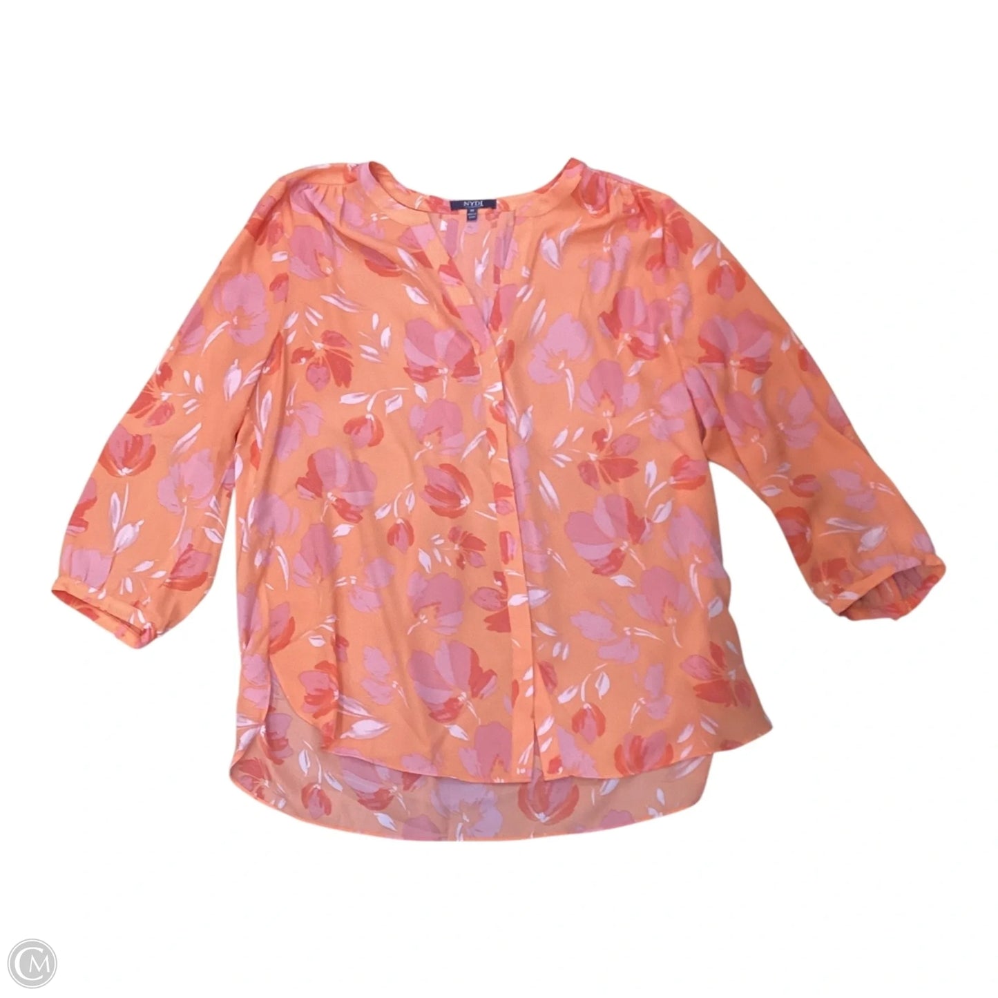Blouse Long Sleeve By Nyl Wear In Orange, Size: M
