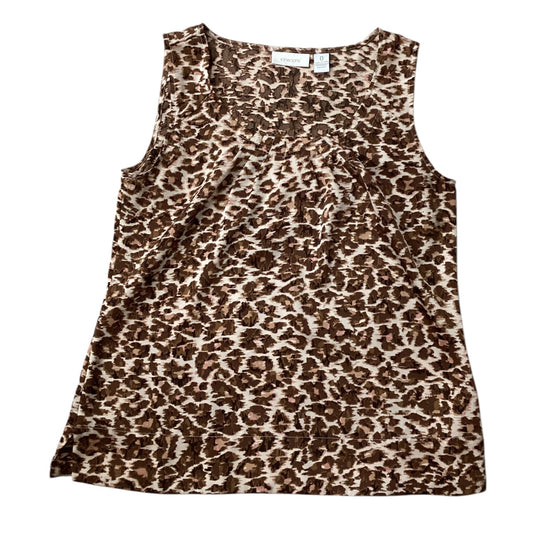 Top Sleeveless By Chicos In Brown, Size: 0