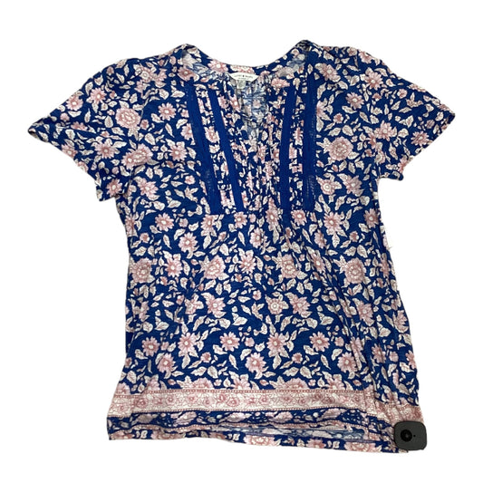 Blue & Pink Top Short Sleeve Lucky Brand, Size M