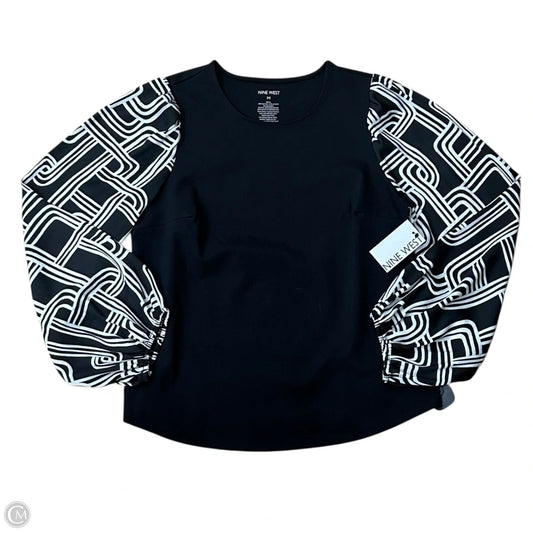 Top Long Sleeve By Nine West In Black & White, Size: M