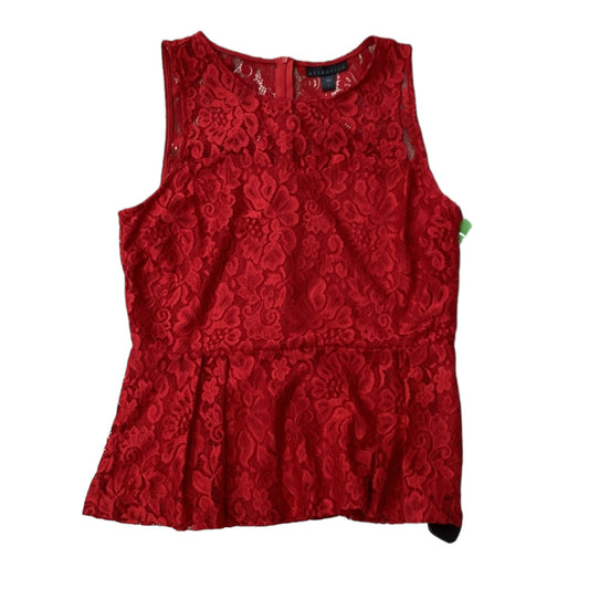 Red Top Sleeveless Attention, Size L