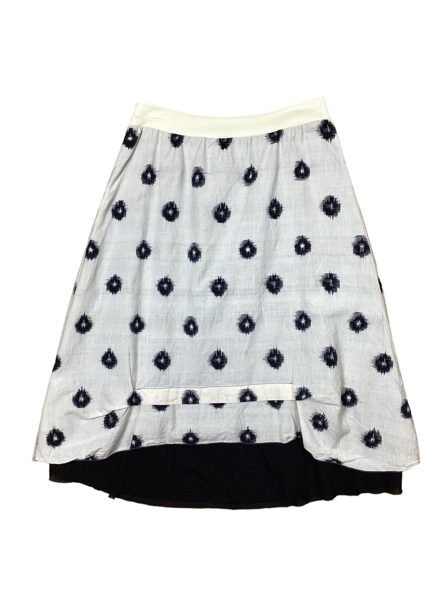 Black & Cream Skirt Midi Cmc, Size M