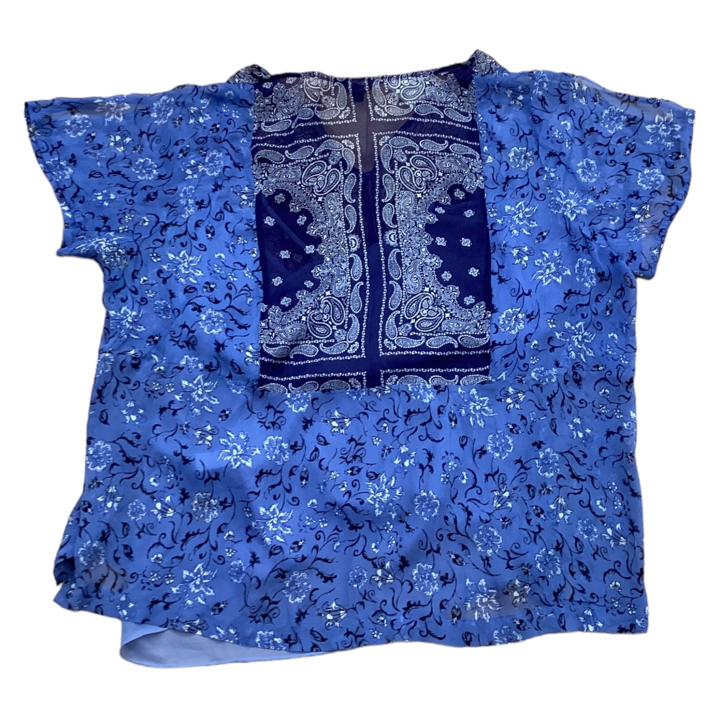 Top Short Sleeve Designer By Lucky Brand In Blue, Size: 3x