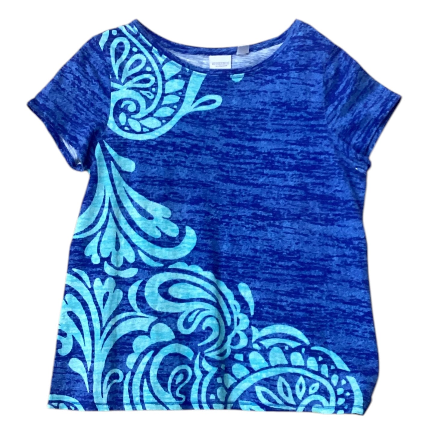 Top Short Sleeve By Chicos In Blue, Size: 1