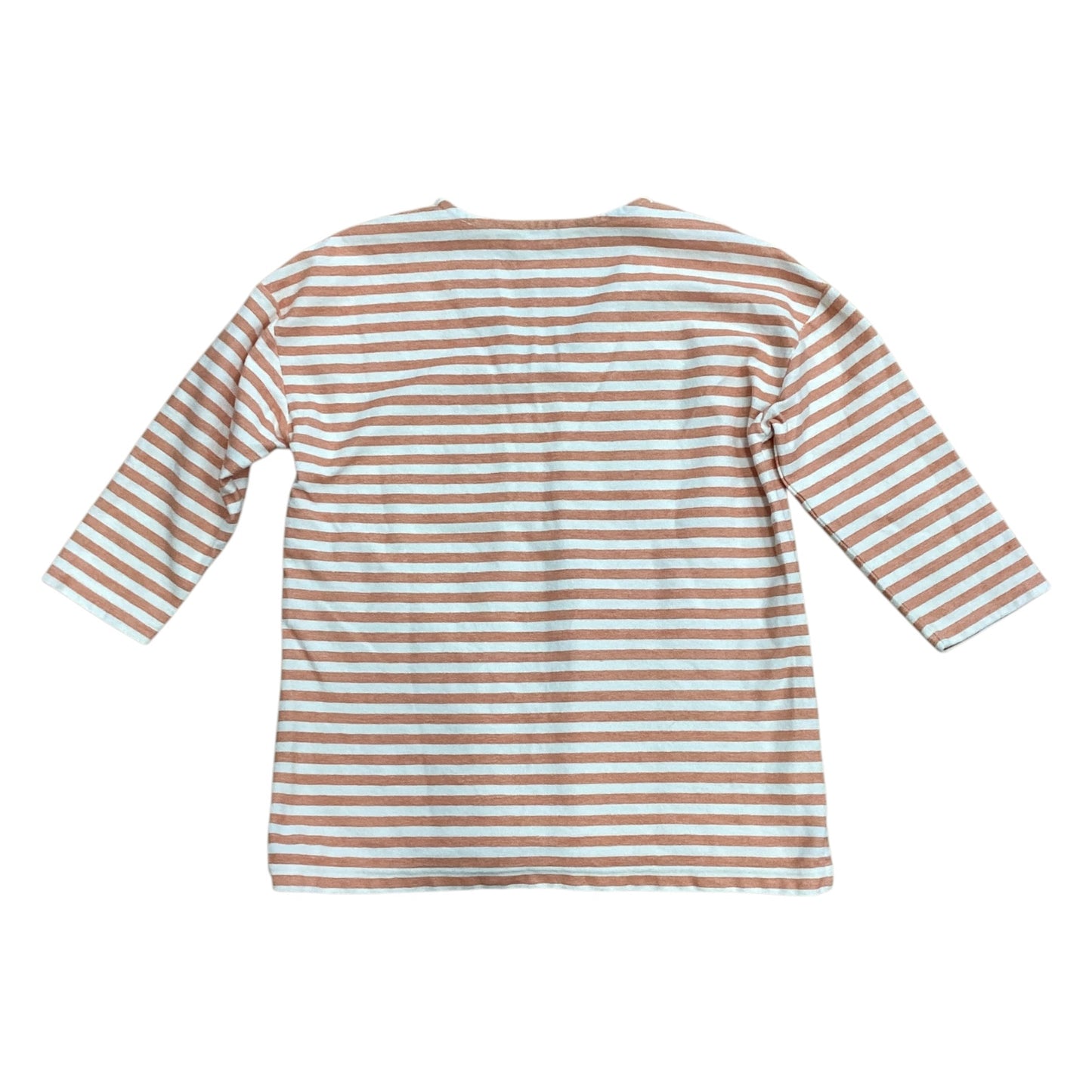Top 3/4 Sleeve By L.l. Bean In Orange & White, Size: S