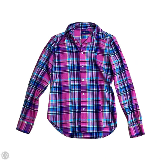 Top Long Sleeve By Ralph Lauren In Plaid Pattern, Size: S