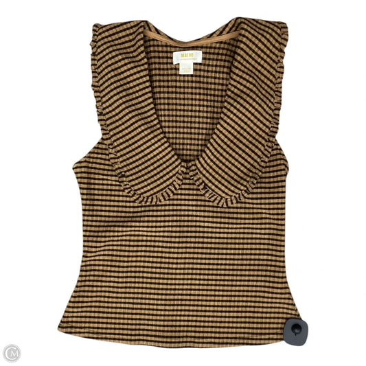 Blouse Sleeveless By Maeve In Black & Brown, Size: M