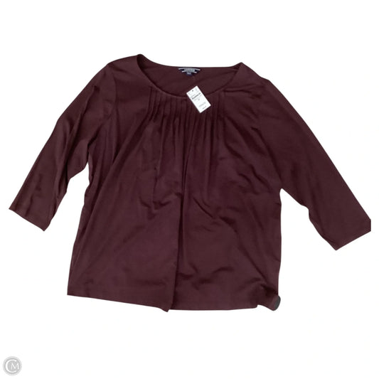 Top 3/4 Sleeve By Lands End In Maroon, Size: 1x