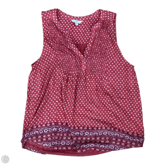 Top Sleeveless By Lucky Brand In Red, Size: M