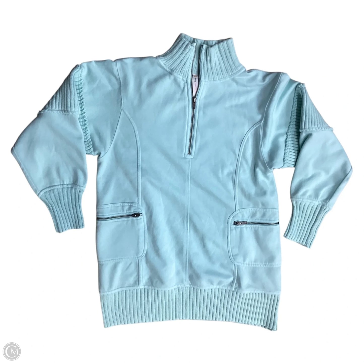 Athletic Top Long Sleeve Collar By Anthropologie In Teal, Size: Xs