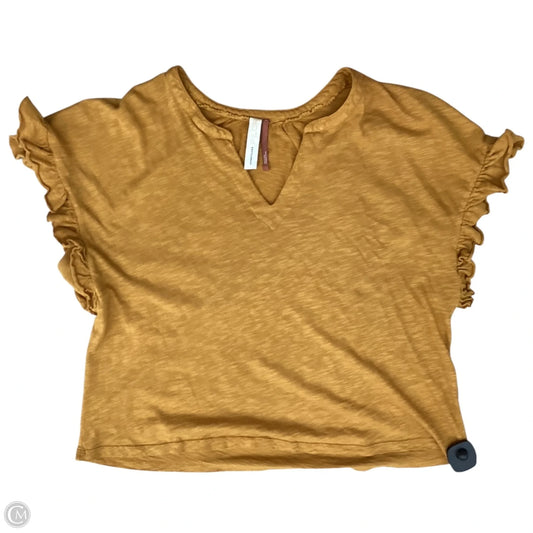Top Short Sleeve By Anthropologie In Orange, Size: M