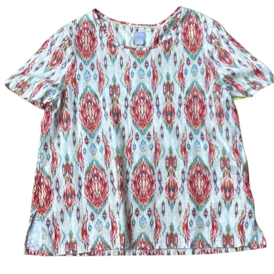 Top Short Sleeve By Chicos In Multi-colored, Size: 30