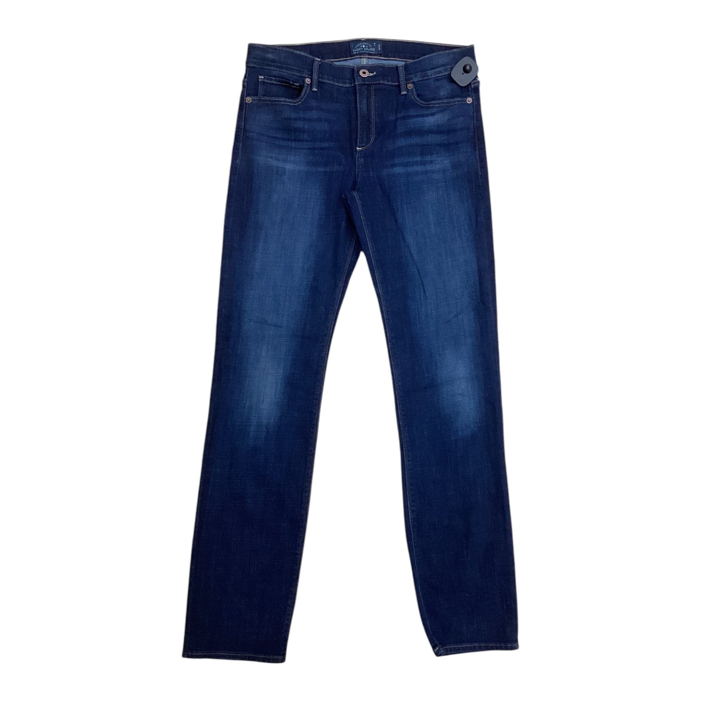 Jeans Straight By Lucky Brand In Blue Denim, Size: 10