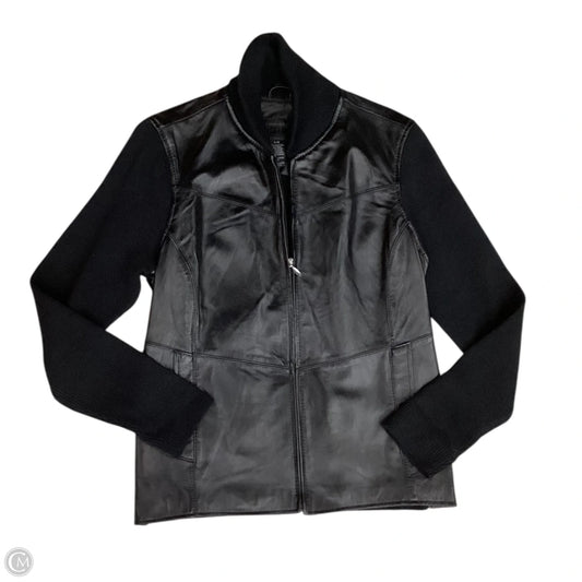 Jacket Leather By Jaclyn Smith In Black, Size: L