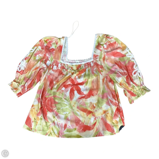 Top 3/4 Sleeve By Cupio In Floral Print, Size: 1x