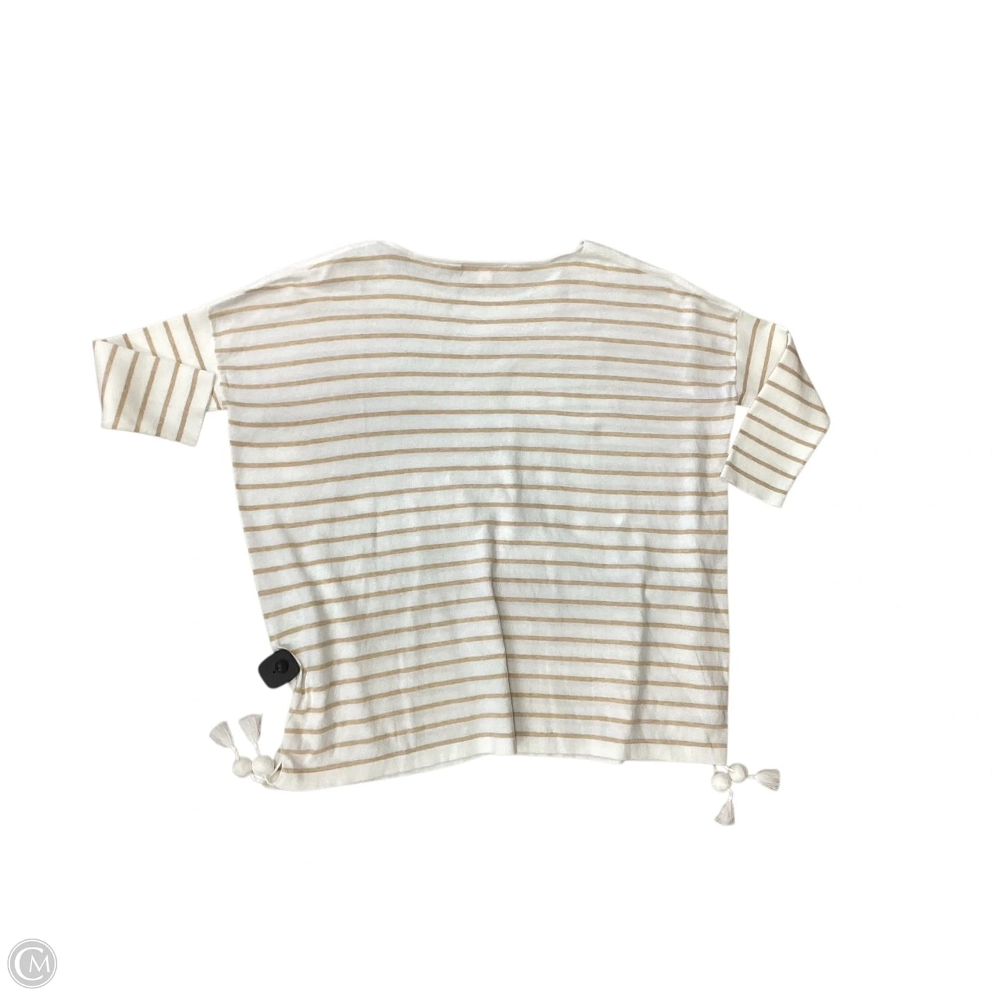 Top Long Sleeve Designer By Lilly Pulitzer In Cream & Tan, Size: M
