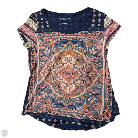 Top Short Sleeve By Lucky Brand In Paisley Print, Size: S