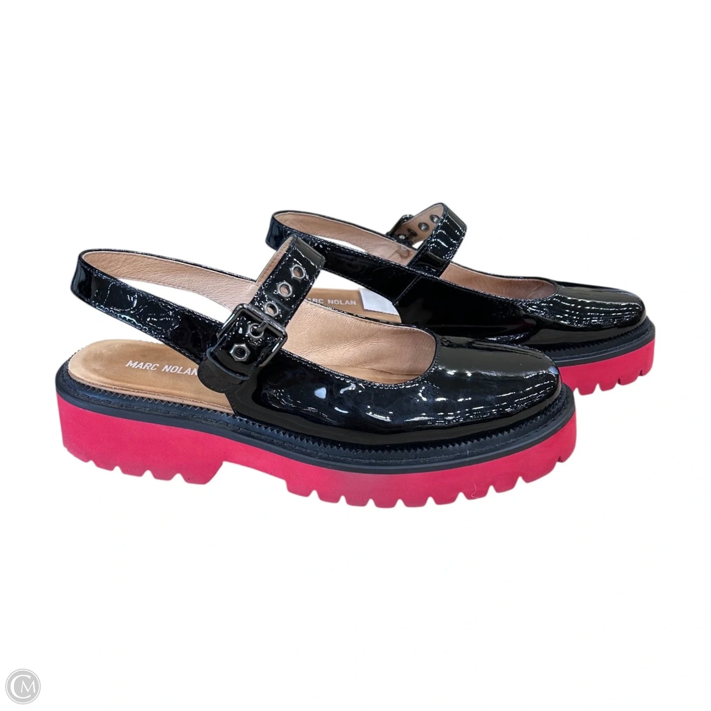 Shoes Heels Wedge By Clothes Mentor In Black & Red, Size: 8