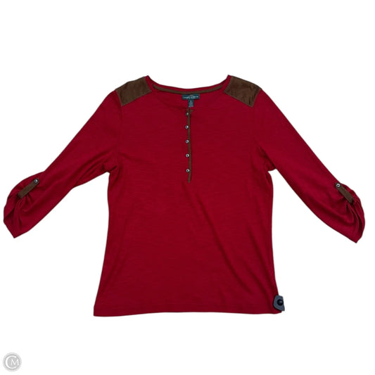 Top Long Sleeve By Lauren Jeans Co In Red, Size: Xl
