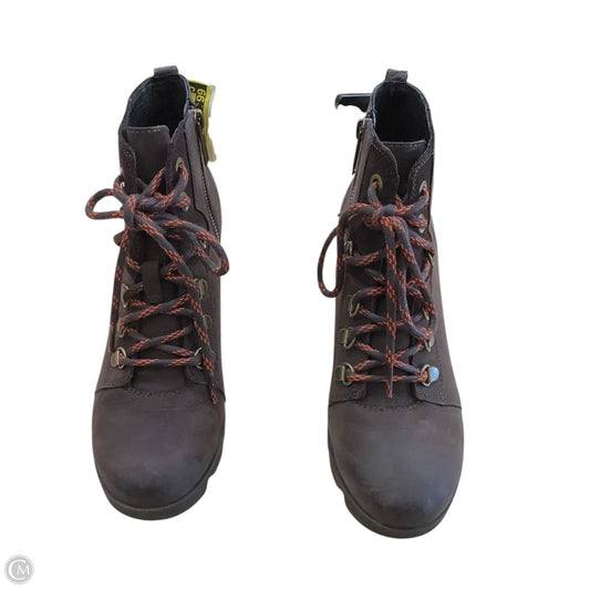 Boots Ankle Heels By Sorel In Brown & Orange, Size: 7.5