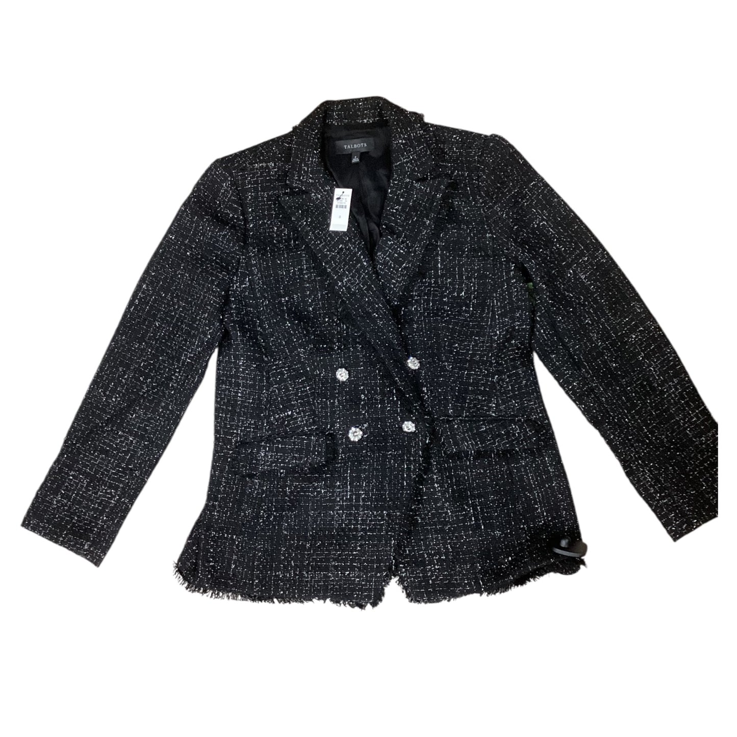 Blazer By Talbots In Black & Silver, Size:8