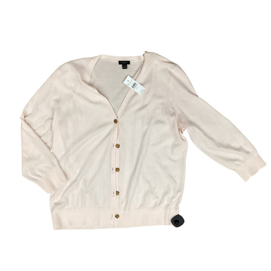 Sweater Cardigan By Ann Taylor In Peach, Size:1X