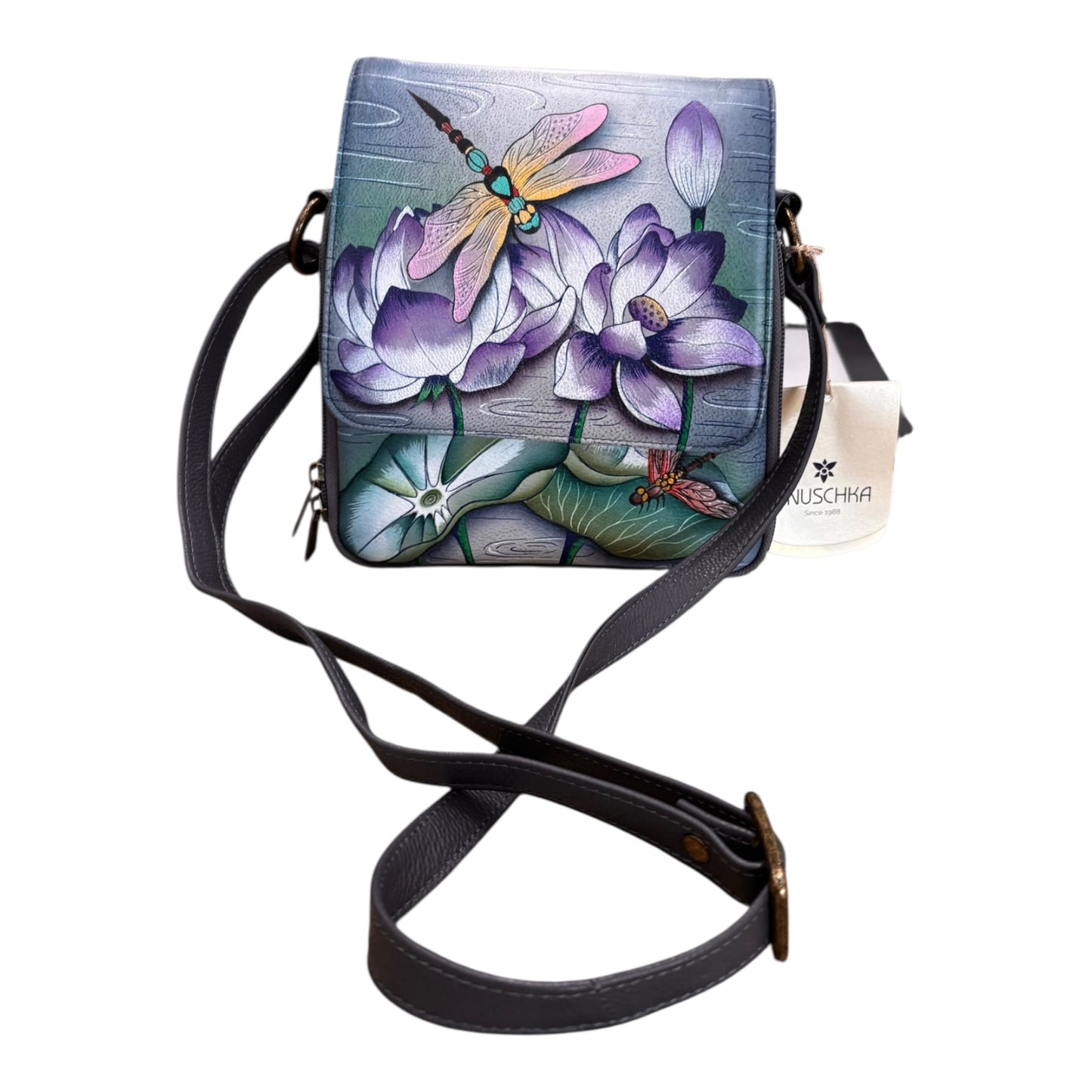 Crossbody Leather By Anuschka In Multi, Size:Small