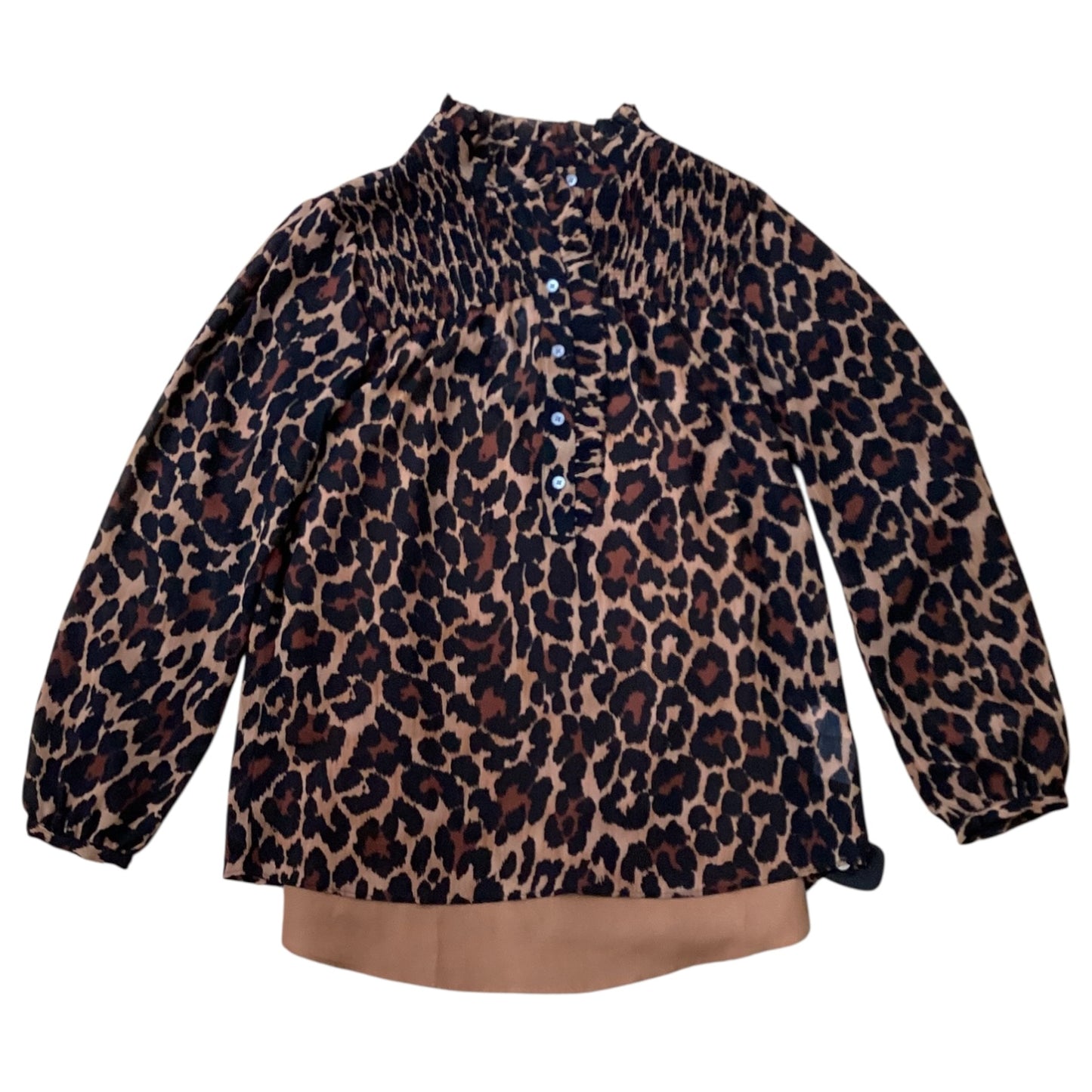 Blouse Ls By J. Crew In Animal Print, Size:Xs