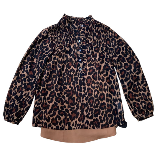 Blouse Ls By J. Crew In Animal Print, Size:Xs