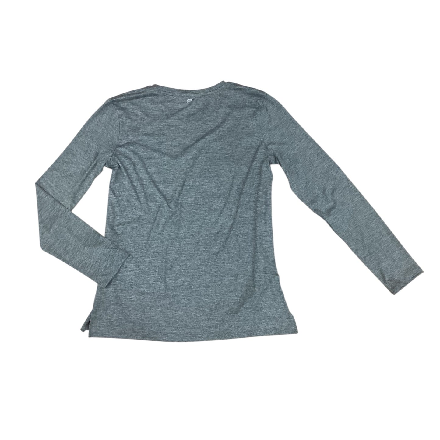 Athletic Top Ls Collar By Fabletics In Grey, Size:L