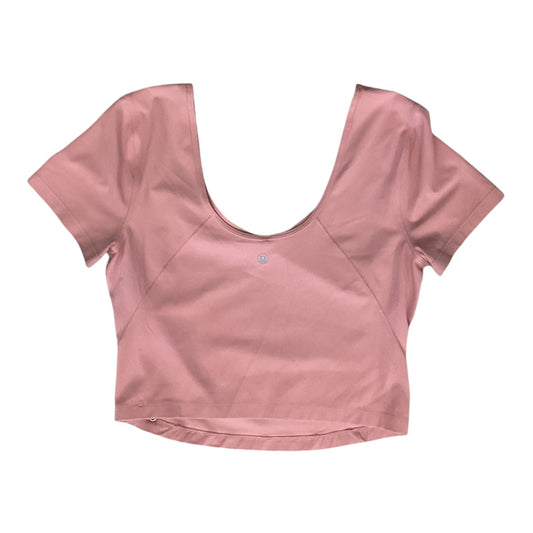 Athletic Top Ss By Lululemon In Pink, Size:L