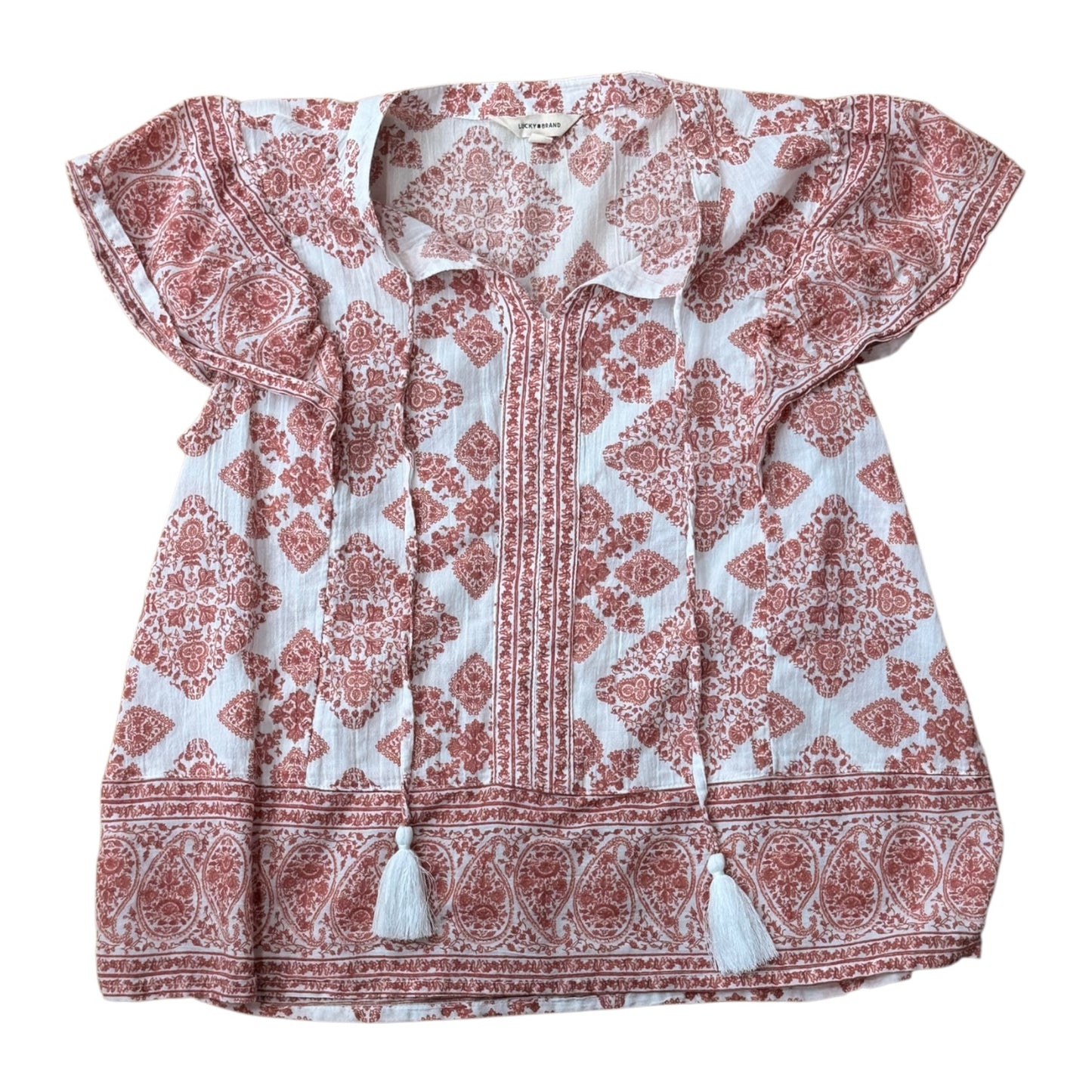 Top Ss By Lucky Brand In Pink & White, Size:M