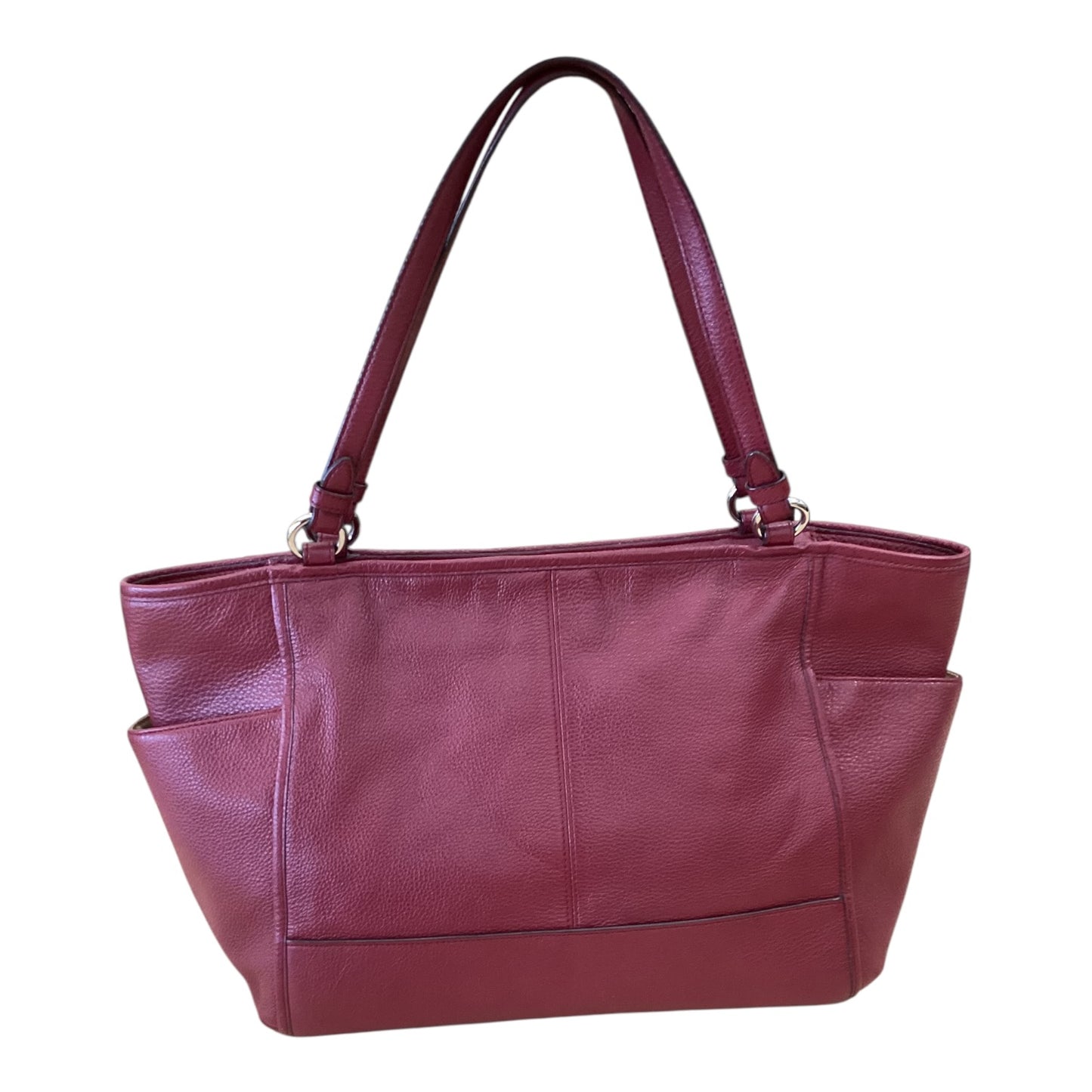 Handbag Designer By Coach In Maroon, Size:Medium
