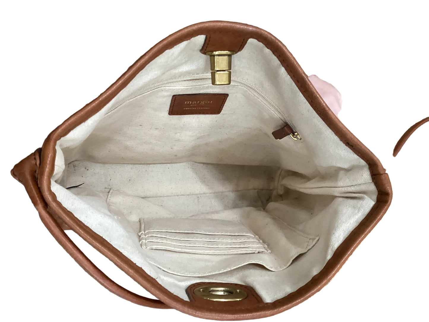 Crossbody Leather By Margot In Brown, Size:Small