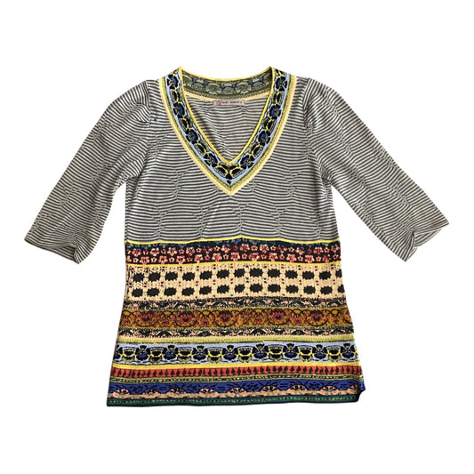Top 3/4 Sleeve By Aldomartins In Striped Pattern, Size:M