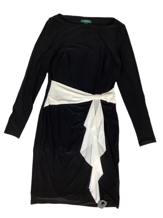 Dress Casual Midi By Lauren By Ralph Lauren In Black, Size:M