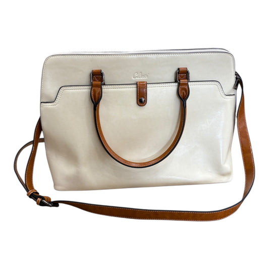 Laptop Bag By Clothes Mentor In Cream, Size:Large