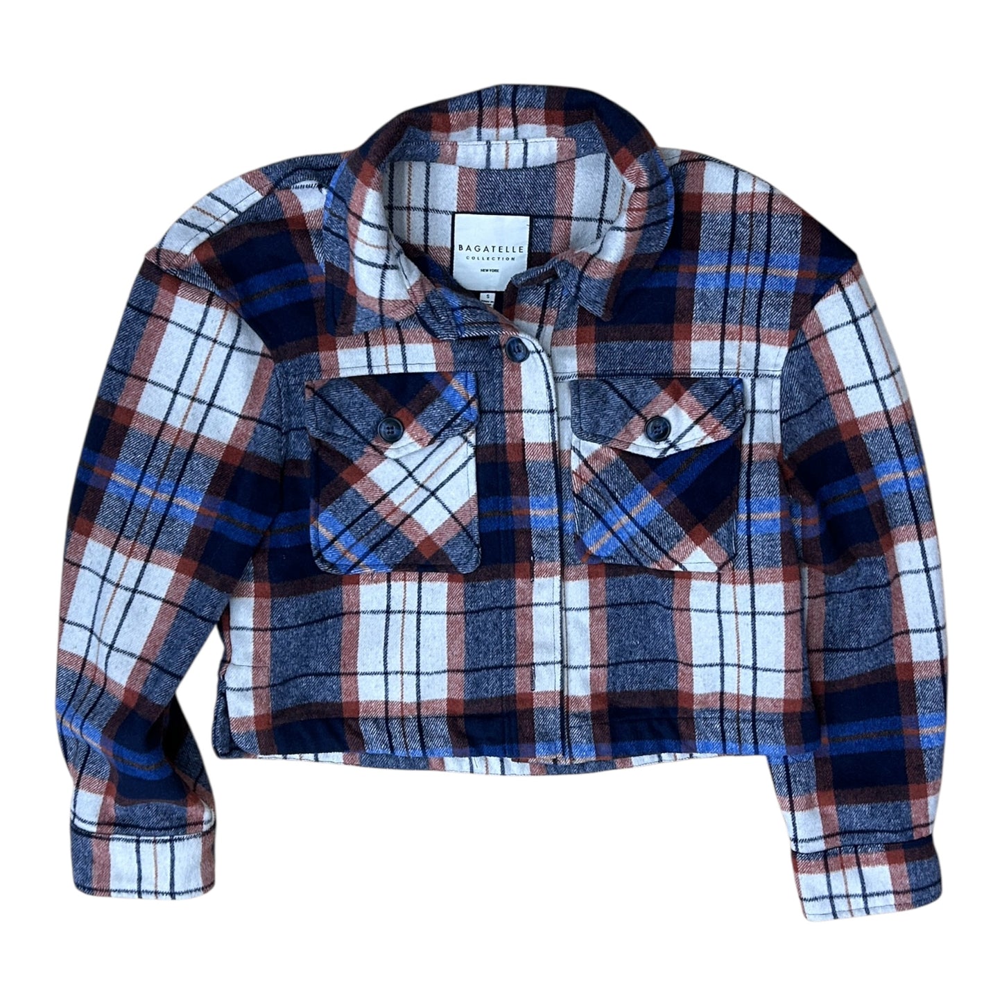 Jacket Shirt By Bagatelle In Plaid Pattern, Size:S