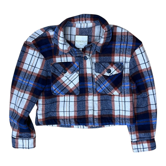 Jacket Shirt By Bagatelle In Plaid Pattern, Size:S