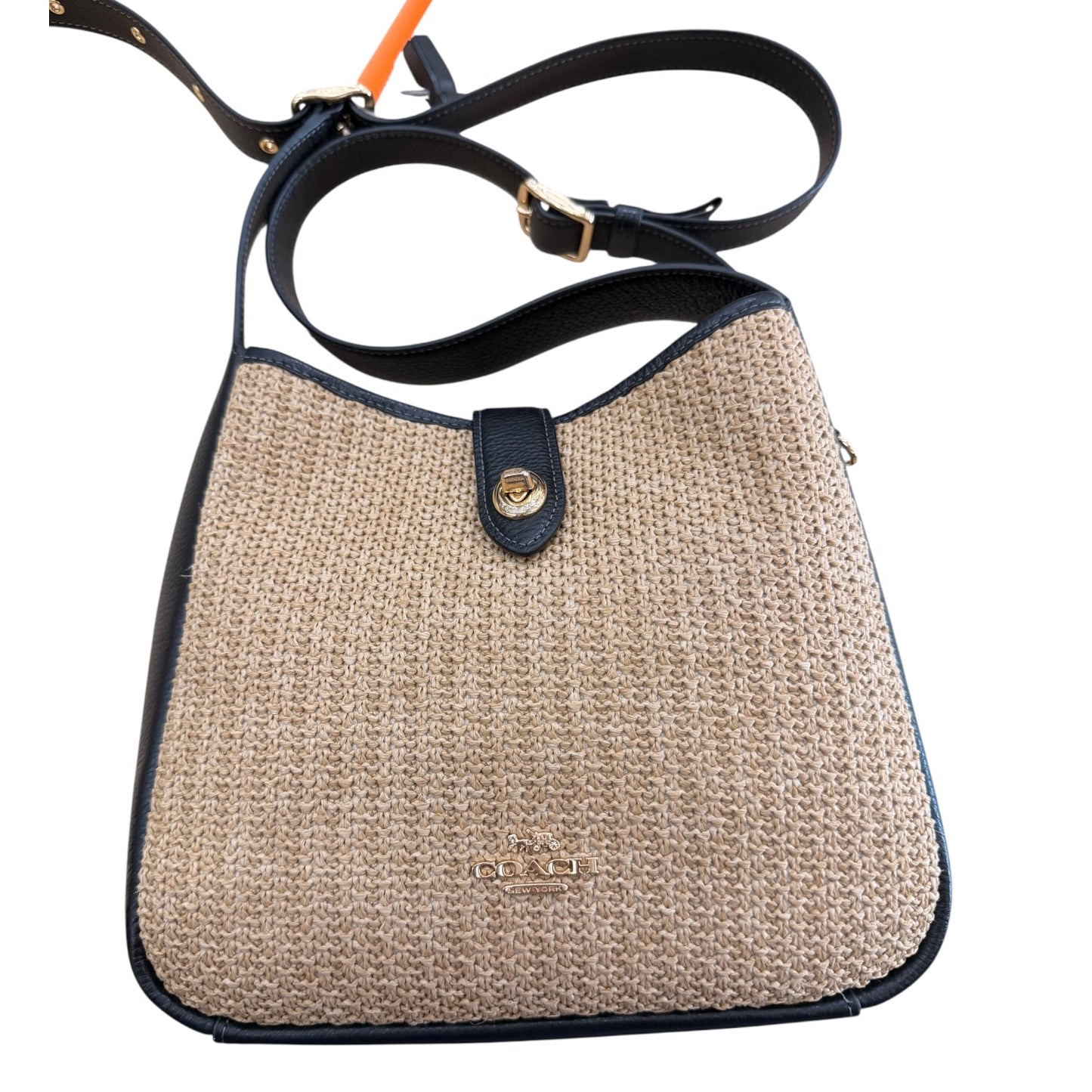 Crossbody Designer By Coach In Black & Tan, Size:Medium