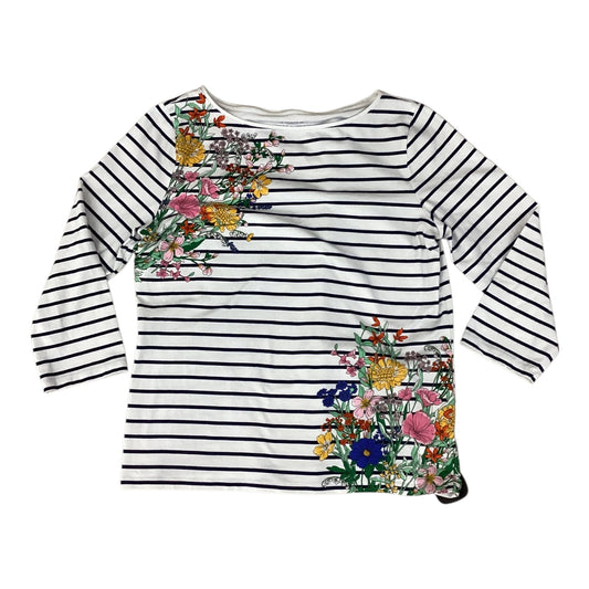Top 3/4 Sleeve By Talbots In Striped Pattern, Size:L