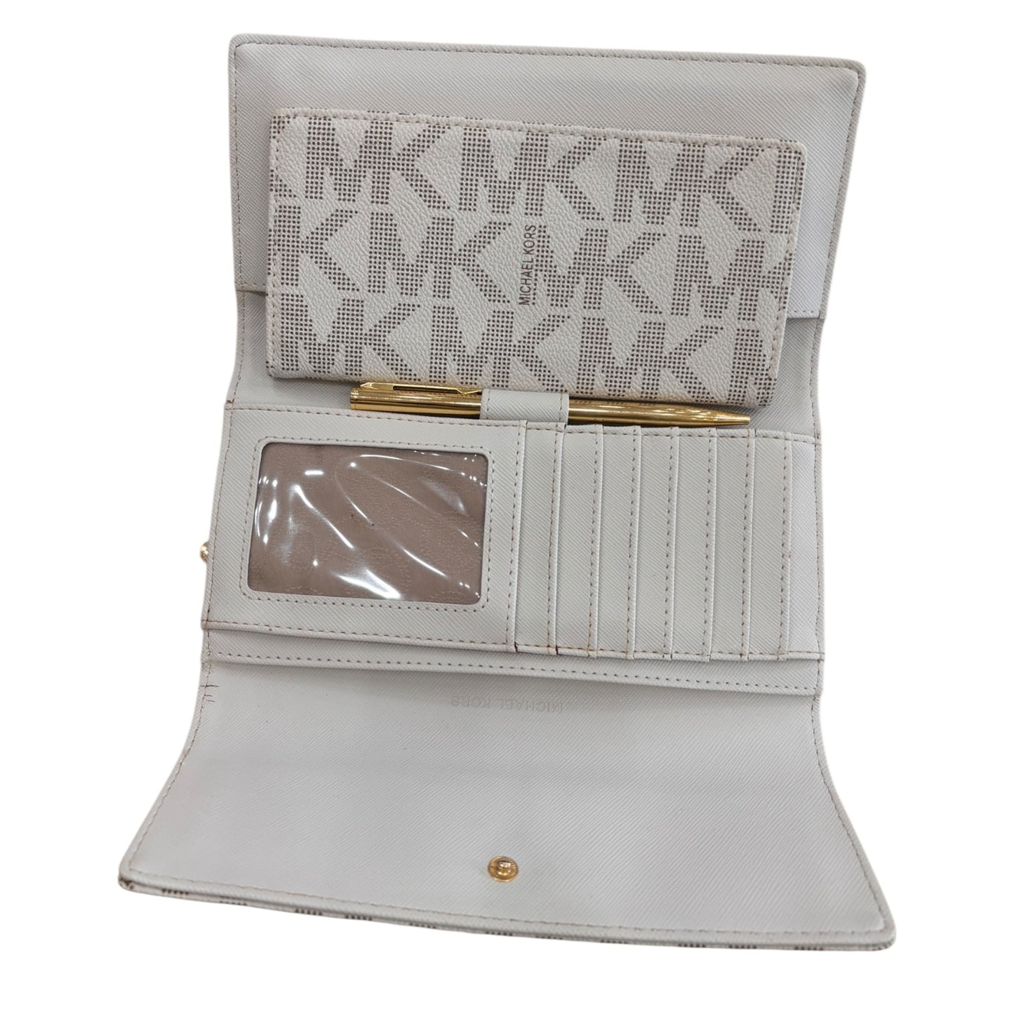Wallet Designer By Clothes Mentor In Gold & White, Size:Large